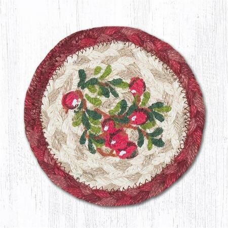 CAPITOL IMPORTING CO 5 in. Cranberries Individual Printed Coaster Rug 31-IC390C